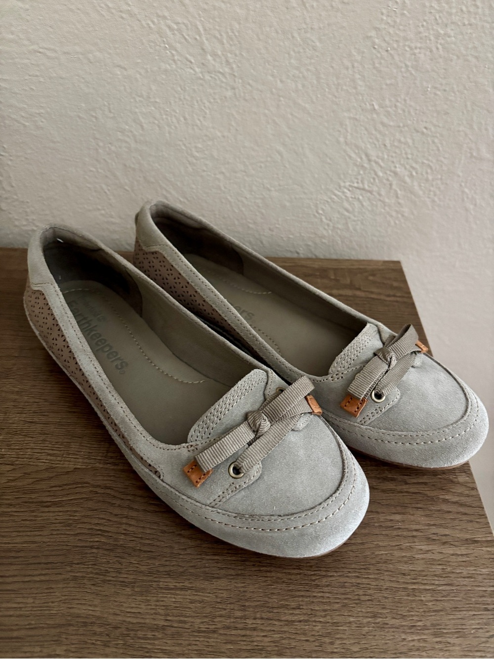 Timberland Earthkeepers Falmouth Ballerina Flats Gray Leather Size 7 EU 38